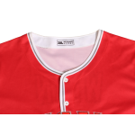 Wholesale Custom Logo New Style Red Embroidery Baseball Jersey V-Neck Adult Shirt in S-XXXL Sizes Sublimation Printed OEM/ODM