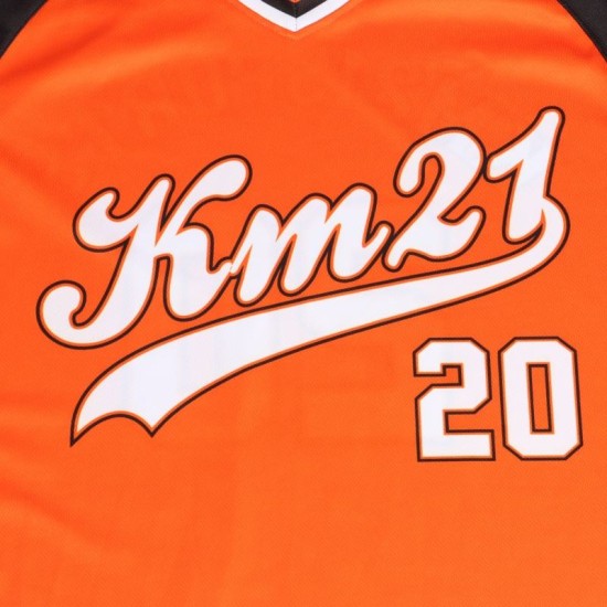 Wholesale Custom Logo Baseball Uniforms Orange Green Men's Jersey Shirt OEM & ODM Sportswear Factory Product