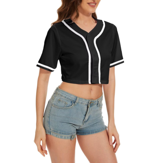 Comfortable Crop Top Baseball Jersey Women's Sportswear Uniform Shirts Plus Size Sublimation Breathable Design