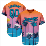 Custom Sublimated Unisex Baseball Jersey Tropical Wind Belt Style Pattern Breathable Comfortable Baseball Uniform