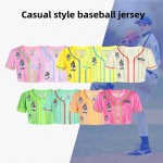Women's Button Down V-Neck Blouse Soft Short Sleeves Sportswear Jersey for Baseball Softball Breathable Design for Large Orders