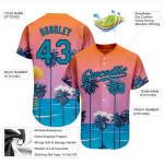 Custom Sublimated Unisex Baseball Jersey Tropical Wind Belt Style Pattern Breathable Comfortable Baseball Uniform