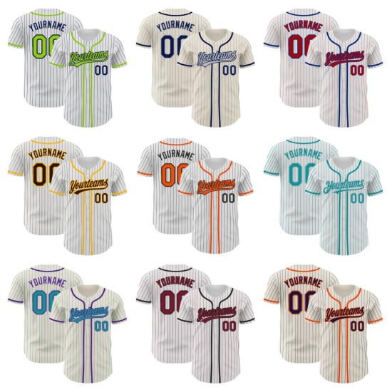 OEM Breathable Pinstripe Baseball Jersey Printed Stitched Personalized Name Number Full-button V-neck Short Sleeve Baseball OEM Breathable Pinstripe Baseball Jersey Printed Stitched Personalized Name Number Full-button V-neck Short Sleeve Baseball