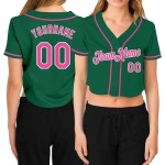 Custom Color Text Baseball Jersey for Women Teen Girls Crop Top Sports Wear Softball Cricket Shirt with Sublimation Printing