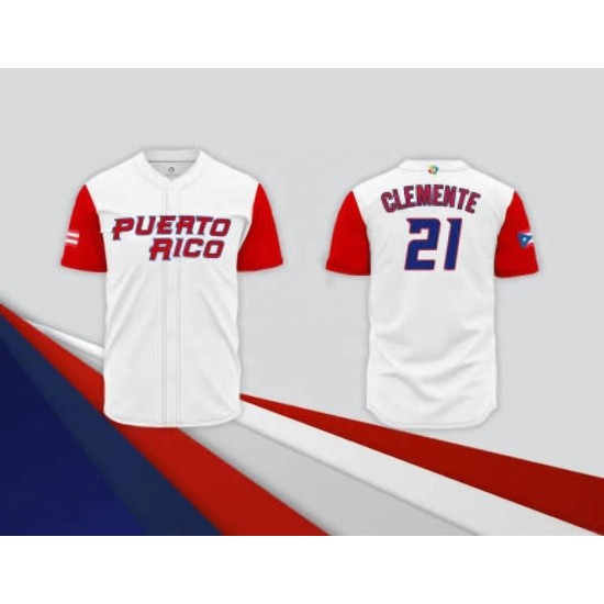 2023 WBC Baseball Shirts High Quality Francisco Lindor Puerto Rico National Baseball World Classic Jersey