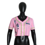 Women's Button Down V-Neck Blouse Soft Short Sleeves Sportswear Jersey for Baseball Softball Breathable Design for Large Orders