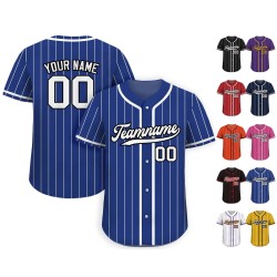 High Quality Sublimated Pinstripe Baseball Jersey Custom Logo Baseball Uniform Breathable Baseball Shirt