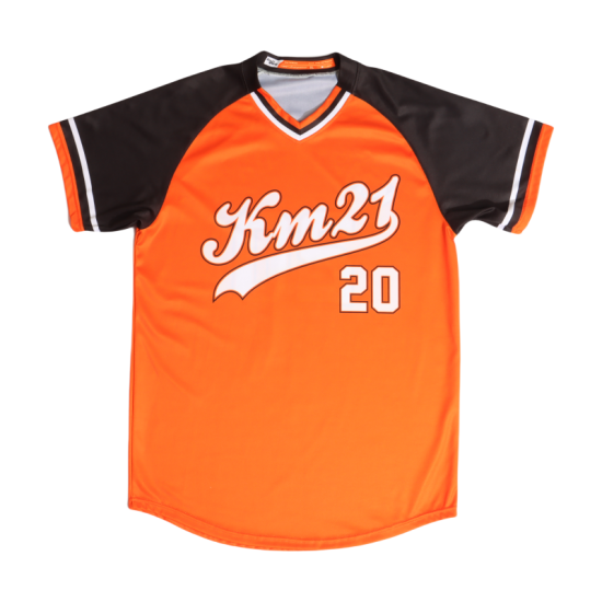 Wholesale Custom Logo Baseball Uniforms Orange Green Men's Jersey Shirt OEM & ODM Sportswear Factory Product