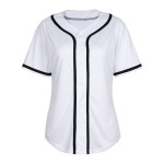 Hot Sale Custom Breathable Plus Size Polyester Sublimation Baseball Jerseys Button V-Neck Women's Short Sleeve Uniform