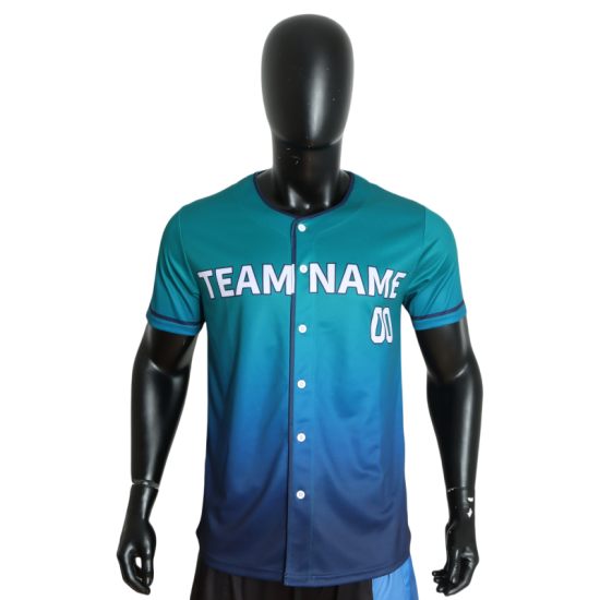 Wholesale Custom Logo Sublimation Baseball Jersey for Men Comfortable Plus Size Uniform in Colorful Blue Wholesale Custom Logo Sublimation Baseball Jersey for Men Comfortable Plus Size Uniform in Colorful Blue