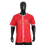 Wholesale Custom Logo New Style Red Embroidery Baseball Jersey V-Neck Adult Shirt in S-XXXL Sizes Sublimation Printed OEM/ODM