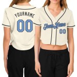 Custom Color Text Baseball Jersey for Women Teen Girls Crop Top Sports Wear Softball Cricket Shirt with Sublimation Printing