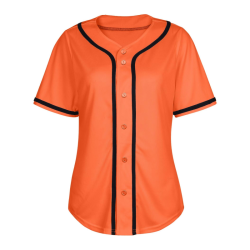 Women's Breathable Plus Size Baseball/Softball Jersey Shirt Button-Down Short Sleeve Hip Hop Active Hipster Shirts