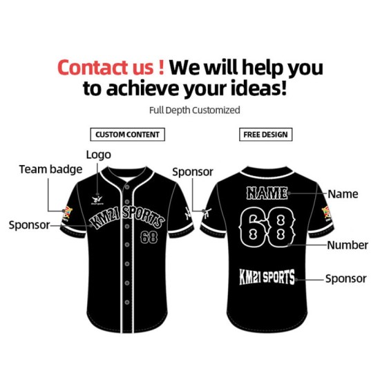 Customized Breathable Blue Button-Down Team Baseball Jersey T-Shirts Uniform for Baseball & Softball Players Customized Breathable Blue Button-Down Team Baseball Jersey T-Shirts Uniform for Baseball & Softball Players
