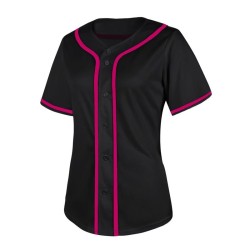 OEM Sublimation Baseball Shirt Embroidery Printed Logo Summer Versatile Customizable Design Women Black Baseball Jerseys