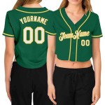 Custom Color Text Baseball Jersey for Women Teen Girls Crop Top Sports Wear Softball Cricket Shirt with Sublimation Printing