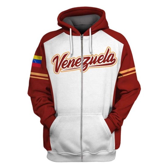 Baseball Softball Wear Venezuela Baseball Uniform Custom Version Zipper Hoodie and Long Sleeves Baseball Softball Wear Venezuela Baseball Uniform Custom Version Zipper Hoodie and Long Sleeves