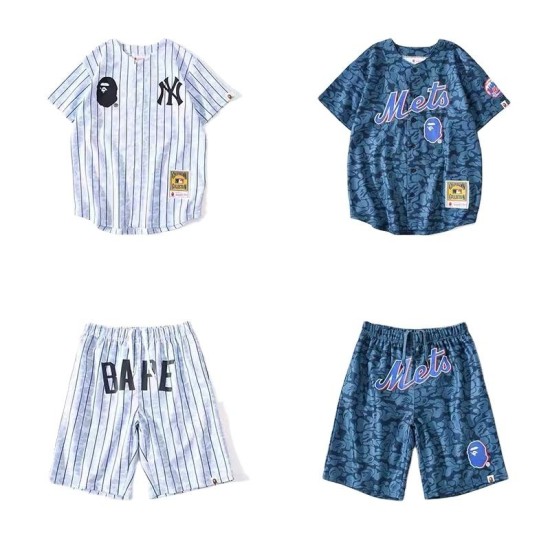 Kids Fashion Breathable Baseball Jersey Set Camouflage Strip Printed Hip Hop Street Short Sleeve T-shirt for Children