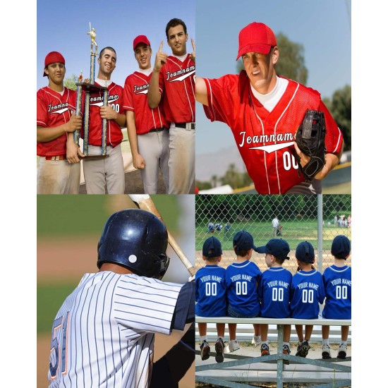 Custom Pinstripe Baseball Jersey Breathable Sportswear with Plus Size Option Personalized Name and Number Shirts for Men Women